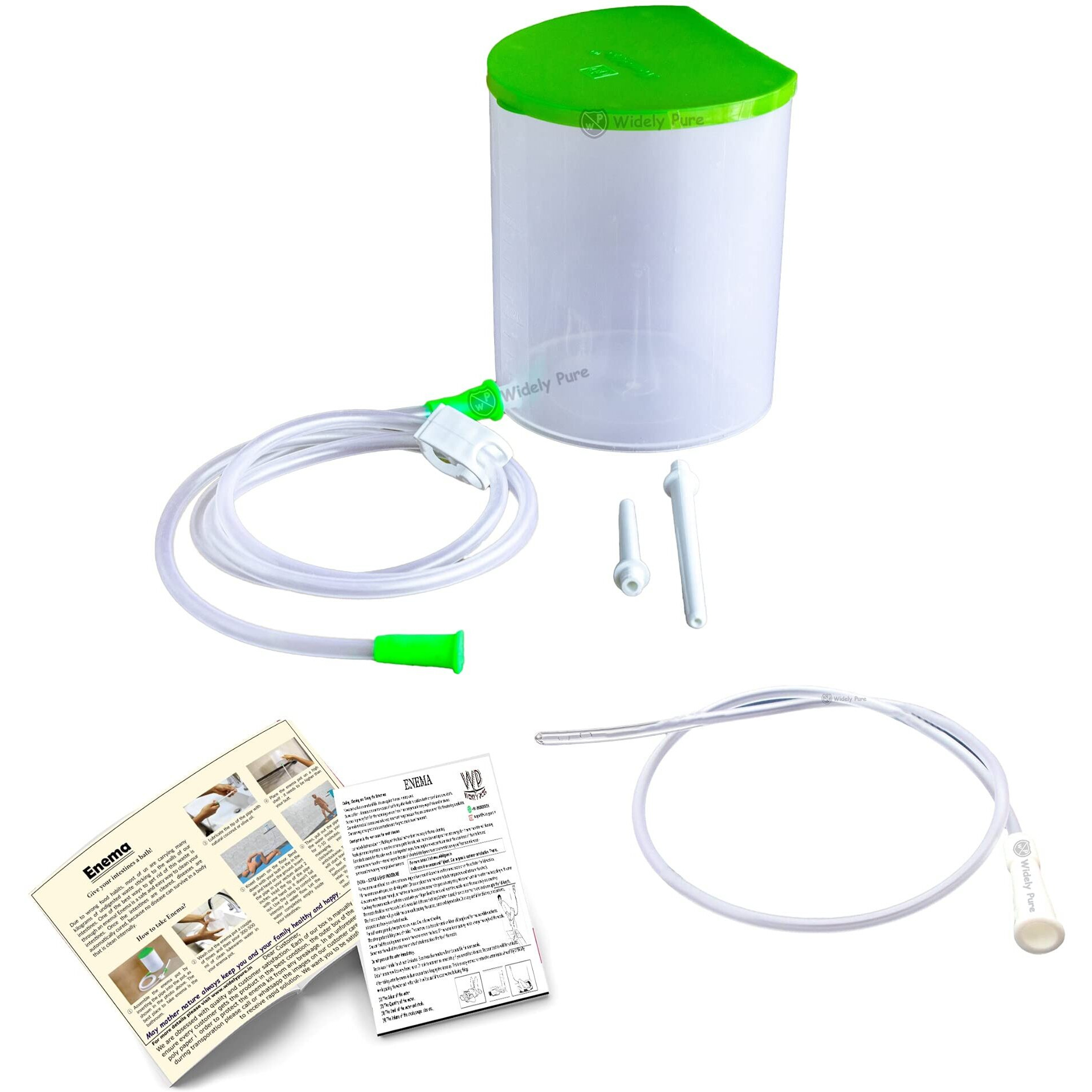 Widely Pure Pvc Enema Kit Satvik 1500Ml, 1 Silicon Tube, 2 Nozzles, 1 Clamp, 1 Enema Tube, 1 Enema Colon Tip With User Manual