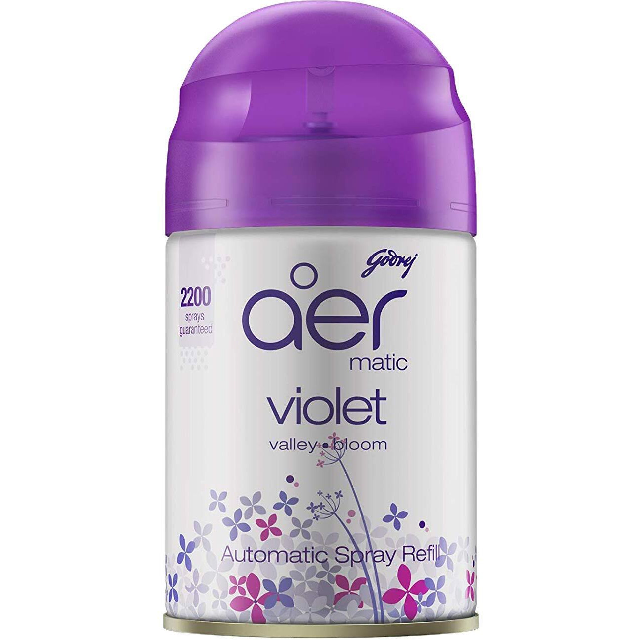 Godrej Aer Matic Refill - Automatic Room Fresheners | Violet Valley Bloom | 2200 Sprays Guaranteed | Lasts Up To 60 Days (225Ml)