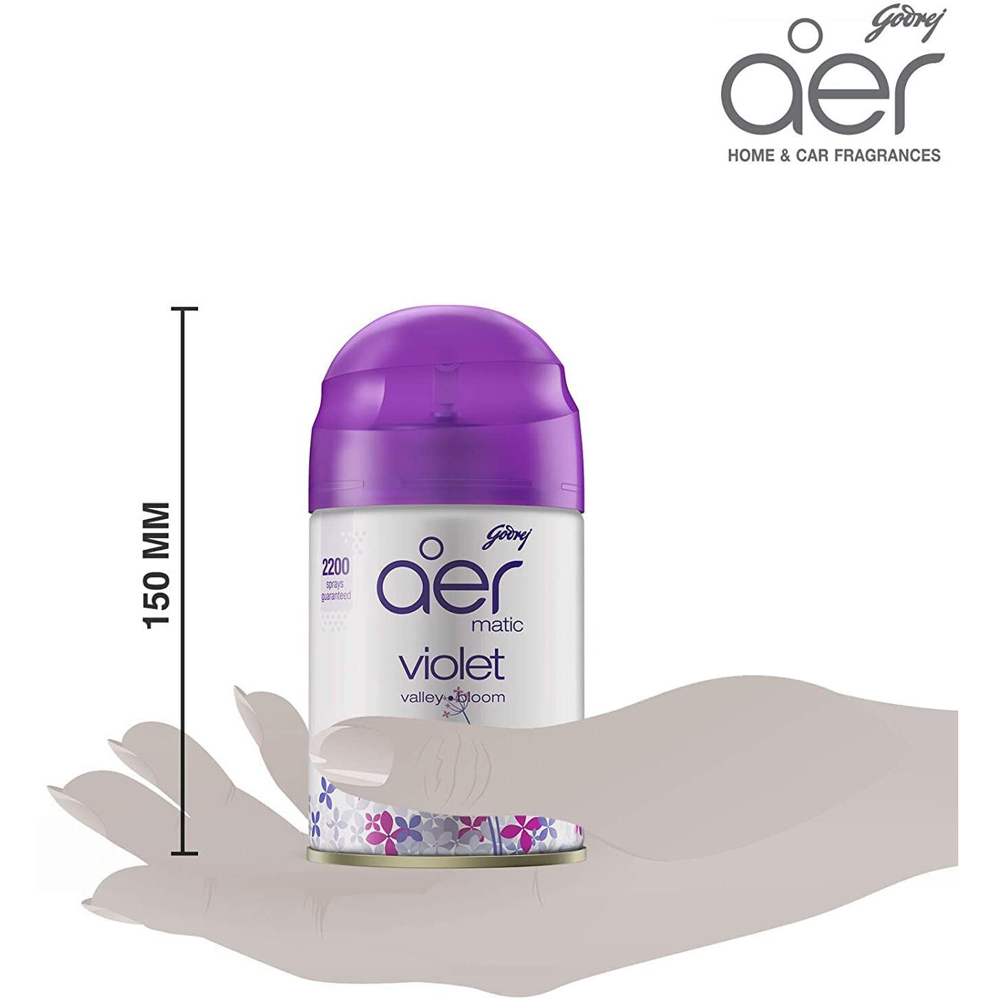 Godrej Aer Matic Refill - Automatic Room Fresheners | Violet Valley Bloom | 2200 Sprays Guaranteed | Lasts Up To 60 Days (225Ml)
