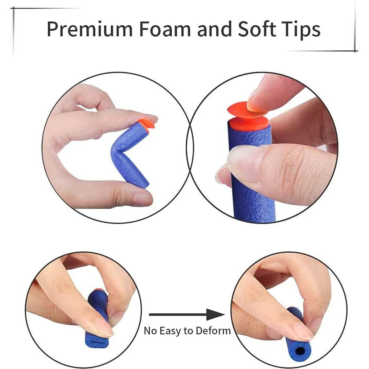 Toy Cloud Hot Fire Gun Bullet Soft Foam Dart For Nerf Gun Refill Sticky Head Darts For Nerf N-Stike Elite Guns (Multicolor) - Pack 60 Pcs, Kids