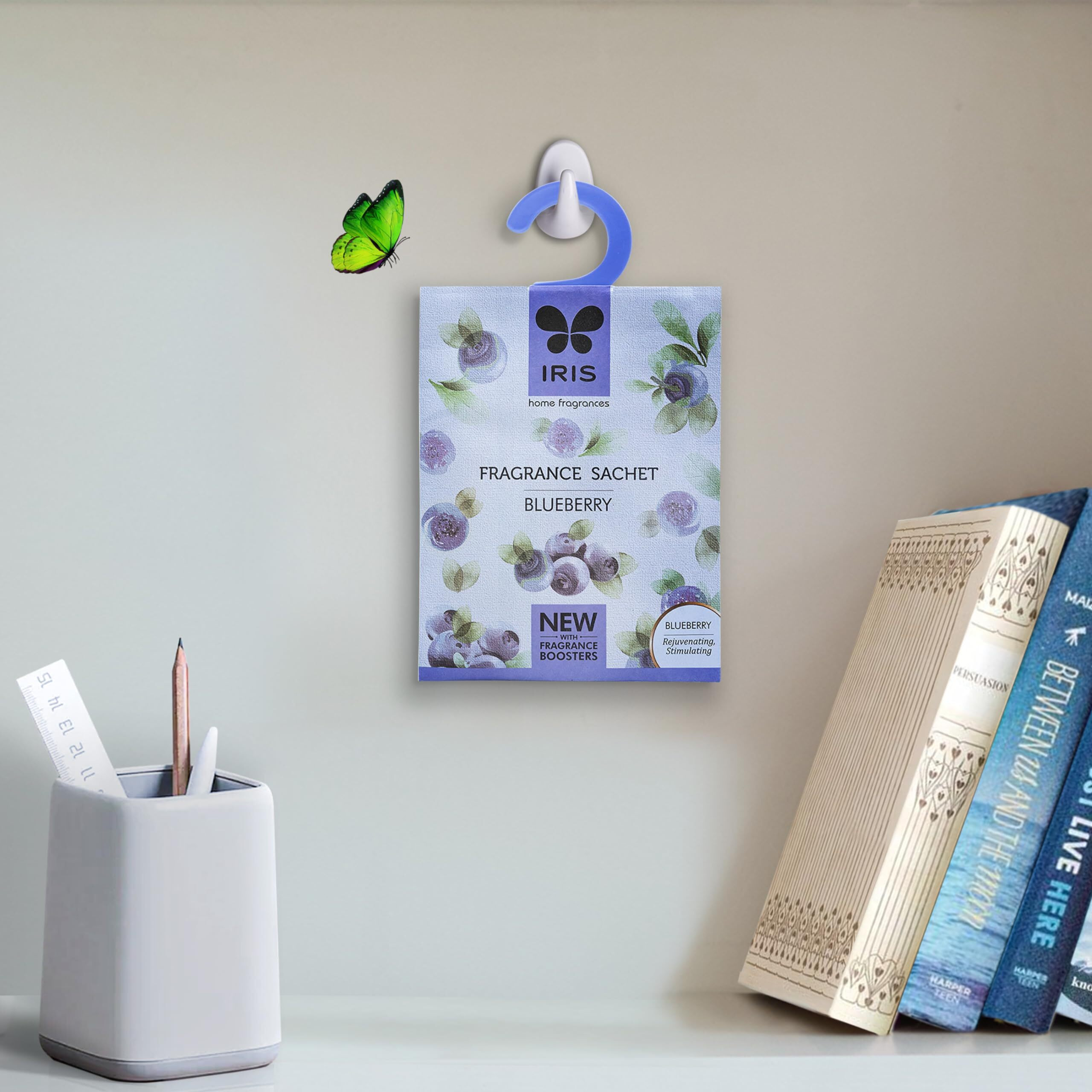 Iris Home Fragrance Sachets - Pack Of 5-10G Each - Apple Cinnamon, Romance, Sandal, Blueberry And Lavender - Airfreshner For Your Wardrobe, Drawer, Kitchen And Travel Bags
