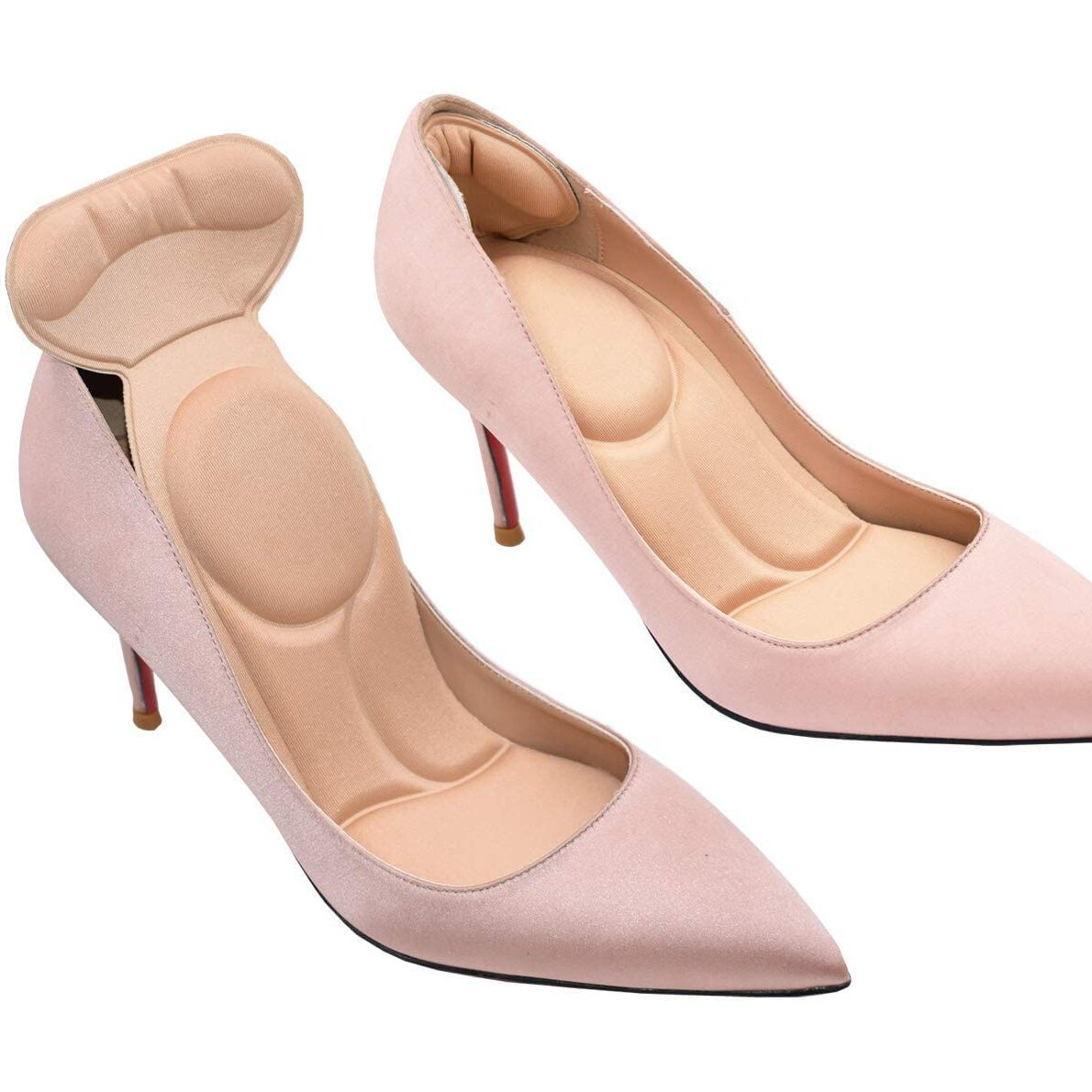 Zebsy Heel Cushion Inserts Comfort Shoe Insoles Men & Women Sponge Insoles For Heels Shoe Pads All Size Heel Cushion, 1Pairs, Flesh Round Color-Beige Women 4.5-9.5 (Beige)