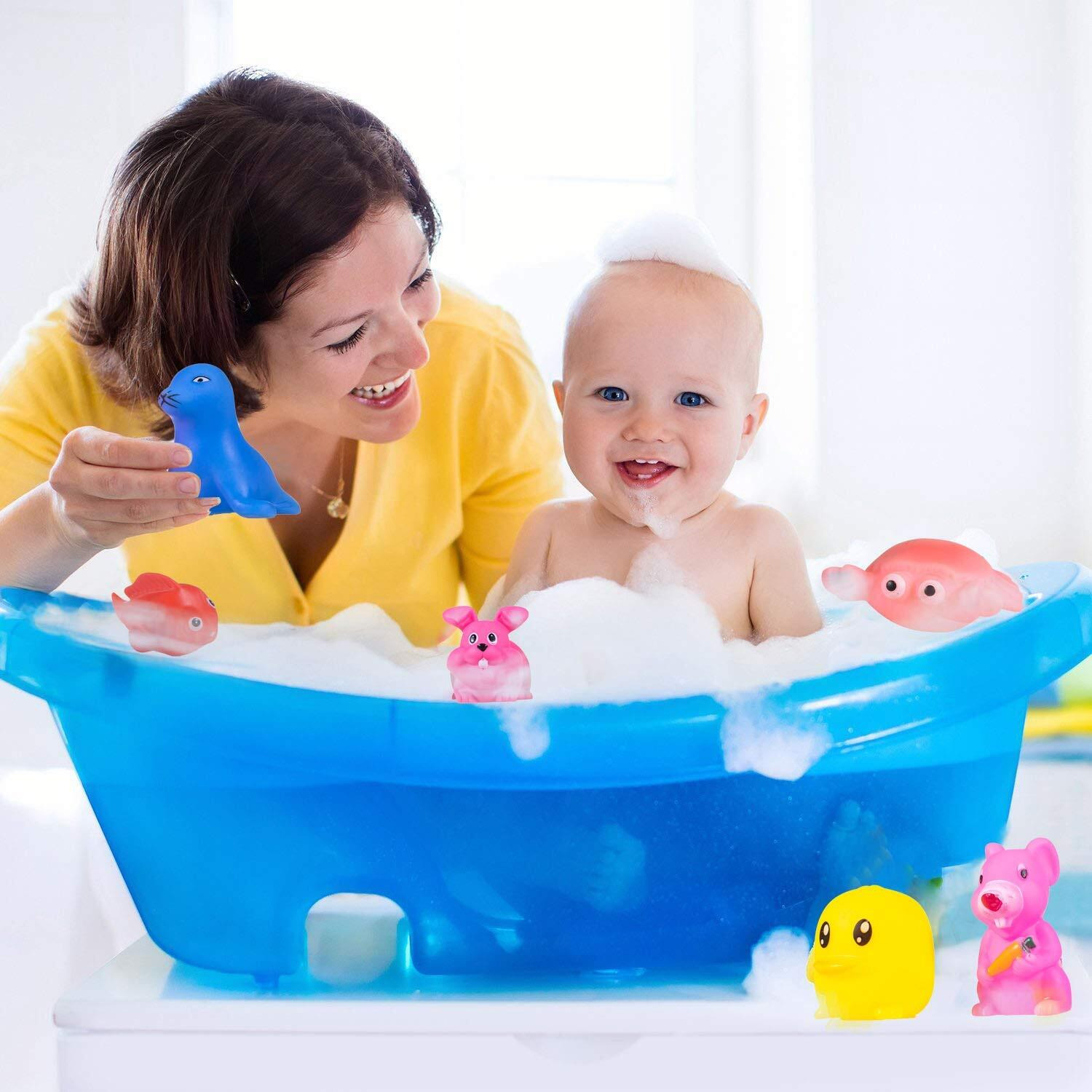 Famous Quality Most Popular Sound Chu Chu With Bath Toys (Set Of 12 Animals, Multi Color)