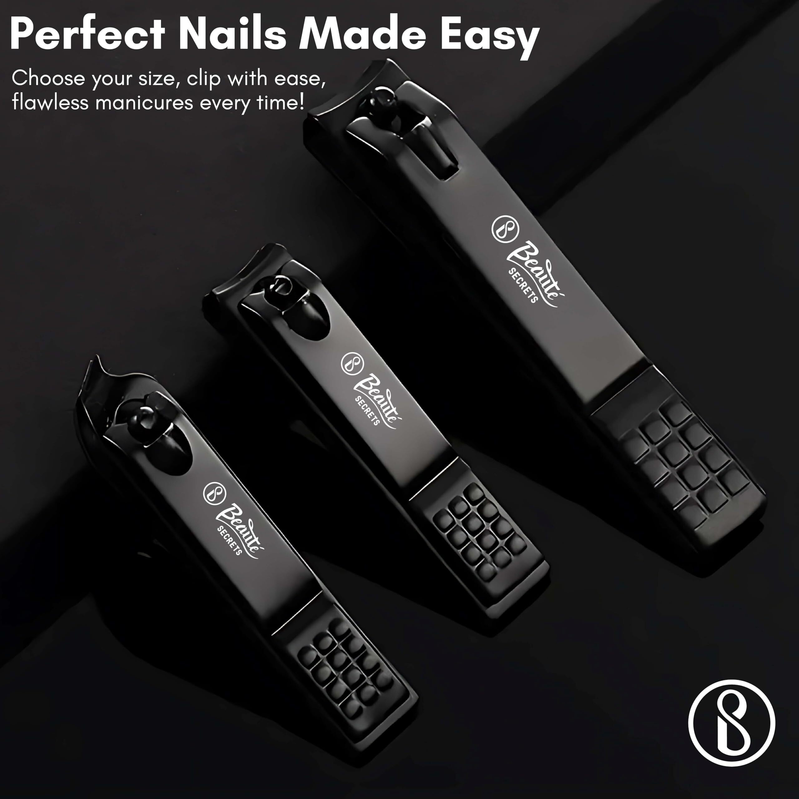 Beaut Secrets Nail Clippers, Sharp Sturdy Toenail Clippers For Adult Men Women 3 Pcs Thick Nail Cutter Professional Fingernail Clipper Trimmer Set