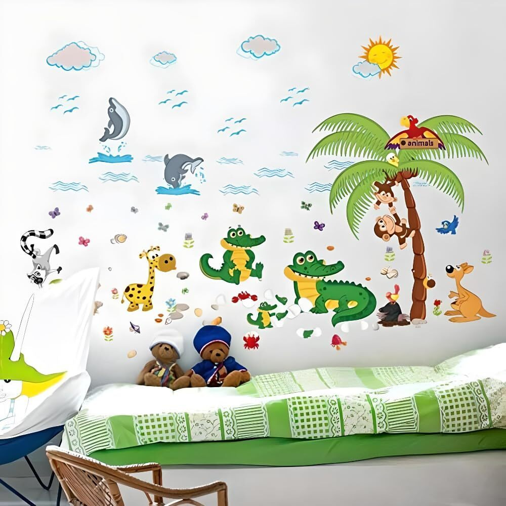Jaamso Royals Wall Stickers For Kids, Wall Stickers For Kids Room, Kids Wall Stickers For Kids Room, Kids Room Wall Sticker (Dinding Animal Park)