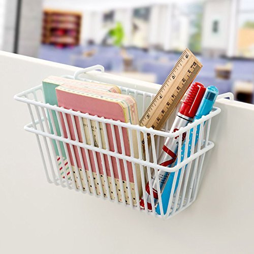 Zollyss Iron Sink Shelf Organizer Soap Sponge Drain Stand Rack Towel Shelves Holder Cupboard Draining Storage Basket (White, 20X12X10.2 Cm)