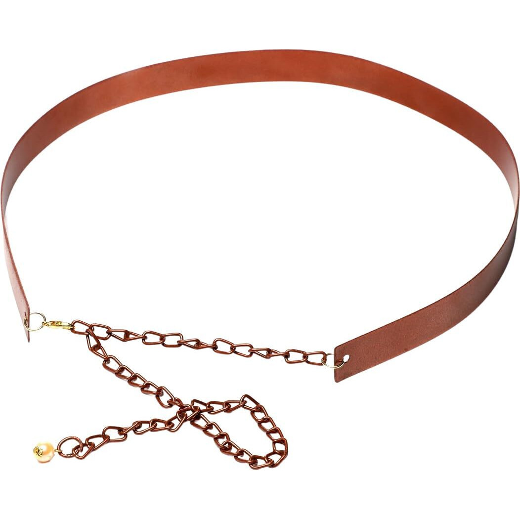 Fabme Women's Metal Adjustable Belt For Saree, Western Dress, Traditional Dress, Party Designer Wear (Copper, 2 Cm Wide)