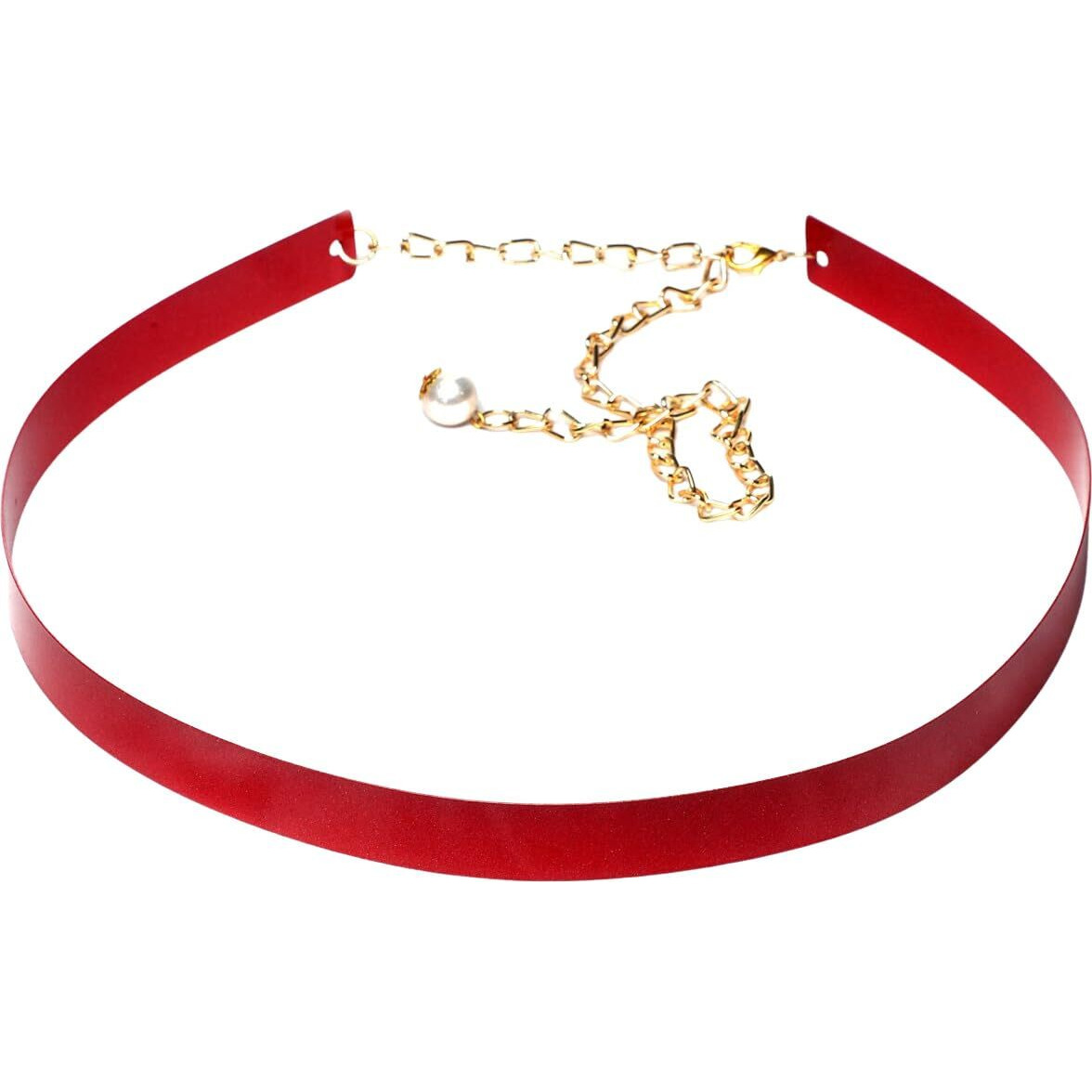 Fabme Women's Metal Adjustable Belt For Saree, Western Dress, Traditional Dress, Party Designer Wear (Red, 2 Cm Wide)