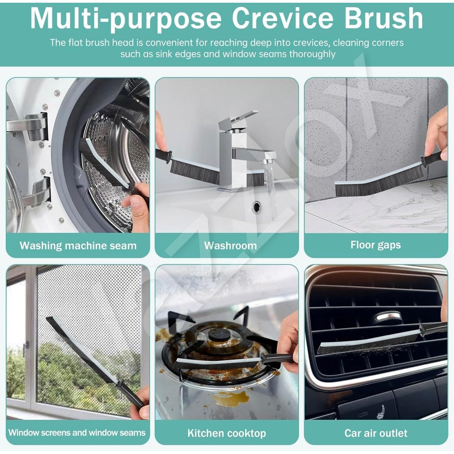 Vazzlox Mini Gap Cleaning Brush (Pack Of 3) Hard Bristle Gap Brush For Cleaning Multipurpose Crevice Cleaning Brush Dead Corner Cleaning Brush Used For Home Toilet Bathroom Kitchen Tiles Window Slots