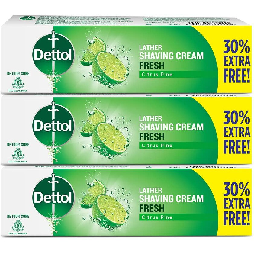 Dettol Fresh Shaving Cream-78G (Pack Of 3),180 Grams