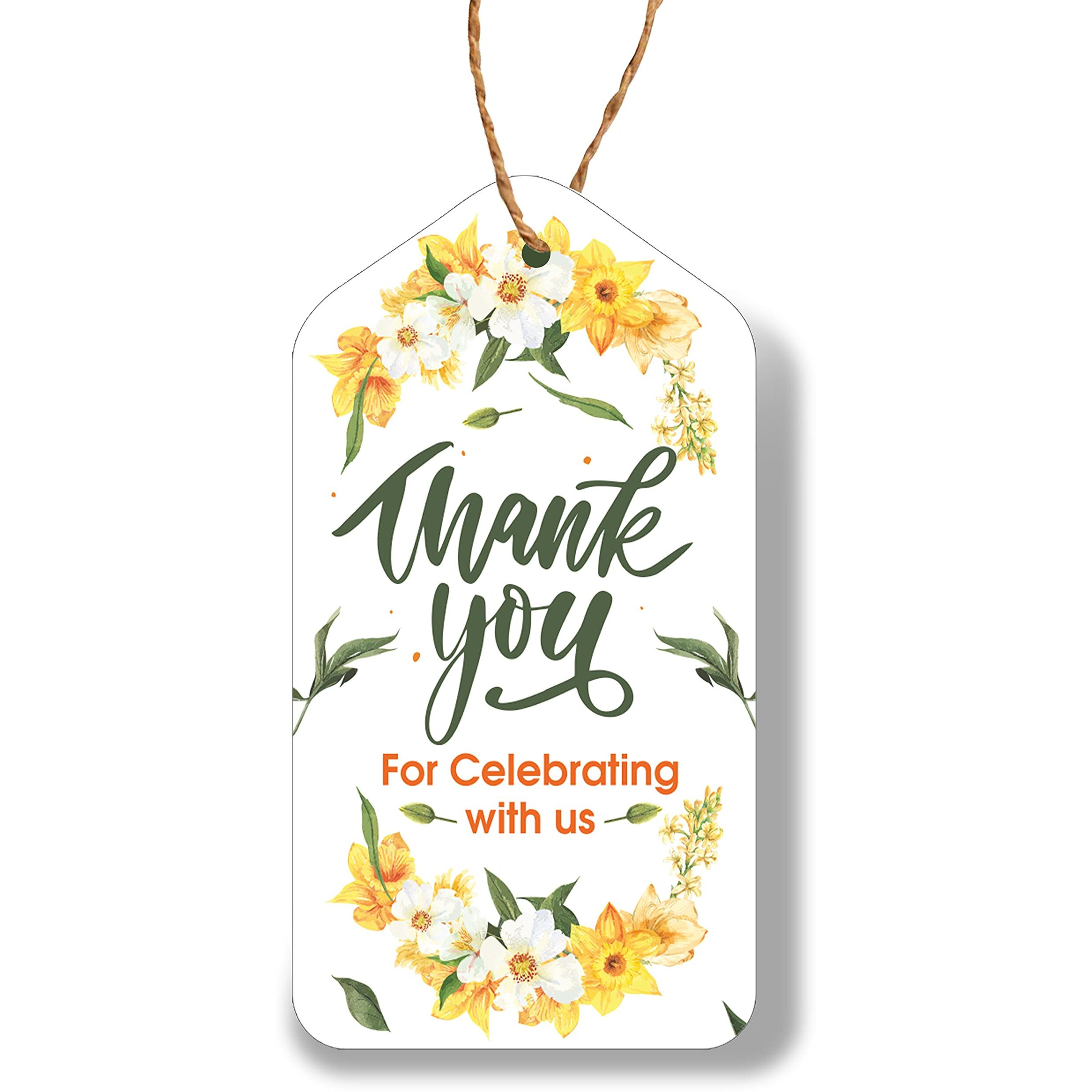 Clickedin - Thank You Tags For Packaging, Customized Packing Tags For Small Business 100 Pieces With Natural Jute Twine
