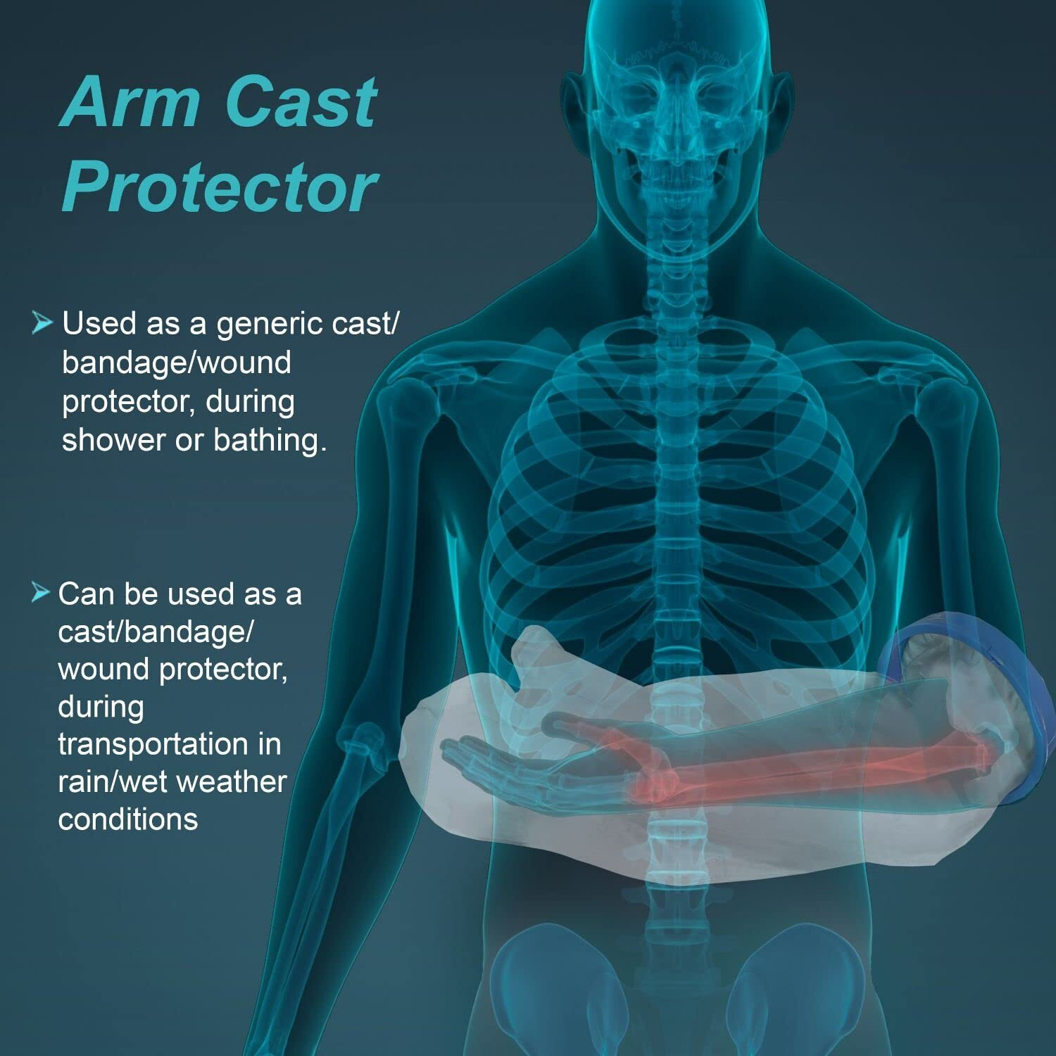 Tynor Cast Cover Arm, White, Universal Size, 1 Unit