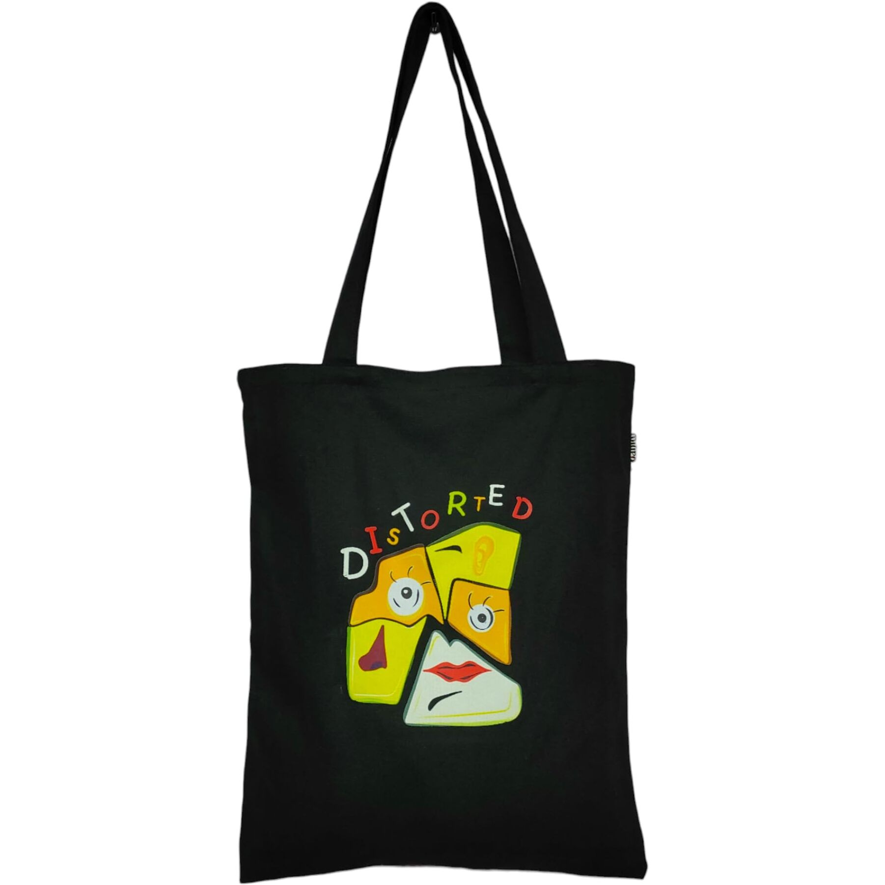 Danioo &quotDon'T Worry We Carry" Canvas Reusable Cloth Canvas Tote Bag With Zipper And Inner Pocket For Women And Girls, Travel/Beach/Gift/College Tote Bag Pack Of 1 (Black) (Orange,Yellow)