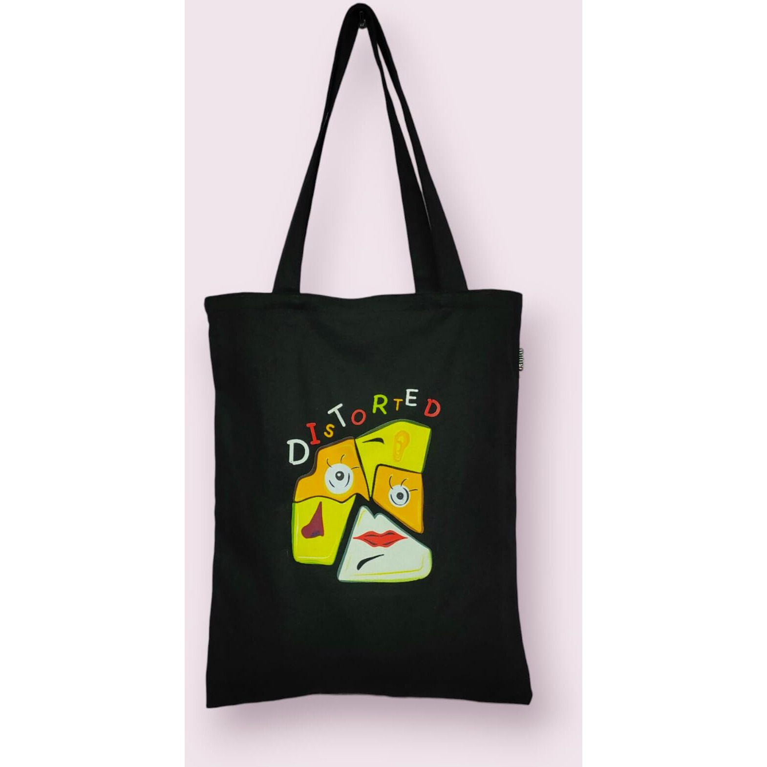 Danioo &quotDon'T Worry We Carry" Canvas Reusable Cloth Canvas Tote Bag With Zipper And Inner Pocket For Women And Girls, Travel/Beach/Gift/College Tote Bag Pack Of 1 (Black) (Orange,Yellow)
