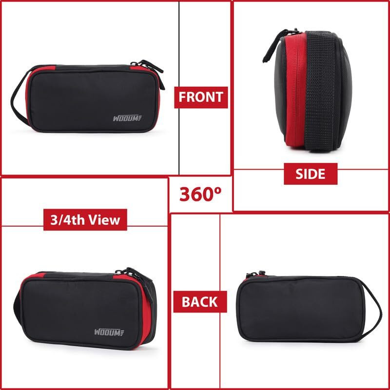 Wooum Large Pencil Case, Durable Pen Pouch With Big Capacity, Minimalist Portable Stationery Polyurethane Bag With Handle For Middle High College School & Office - Black