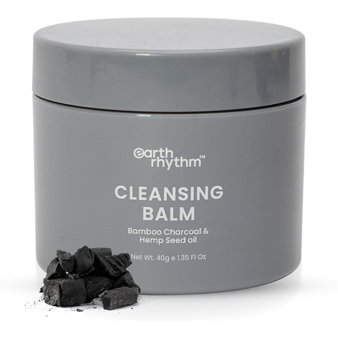 Earth Rhythm Deep Pore Charcoal Cleansing Balm | Cleanse Makeup, Removes Excess Oil & Dirt, Detoxifies & Clear Pores | For All Skin Type | Men & Women  40G