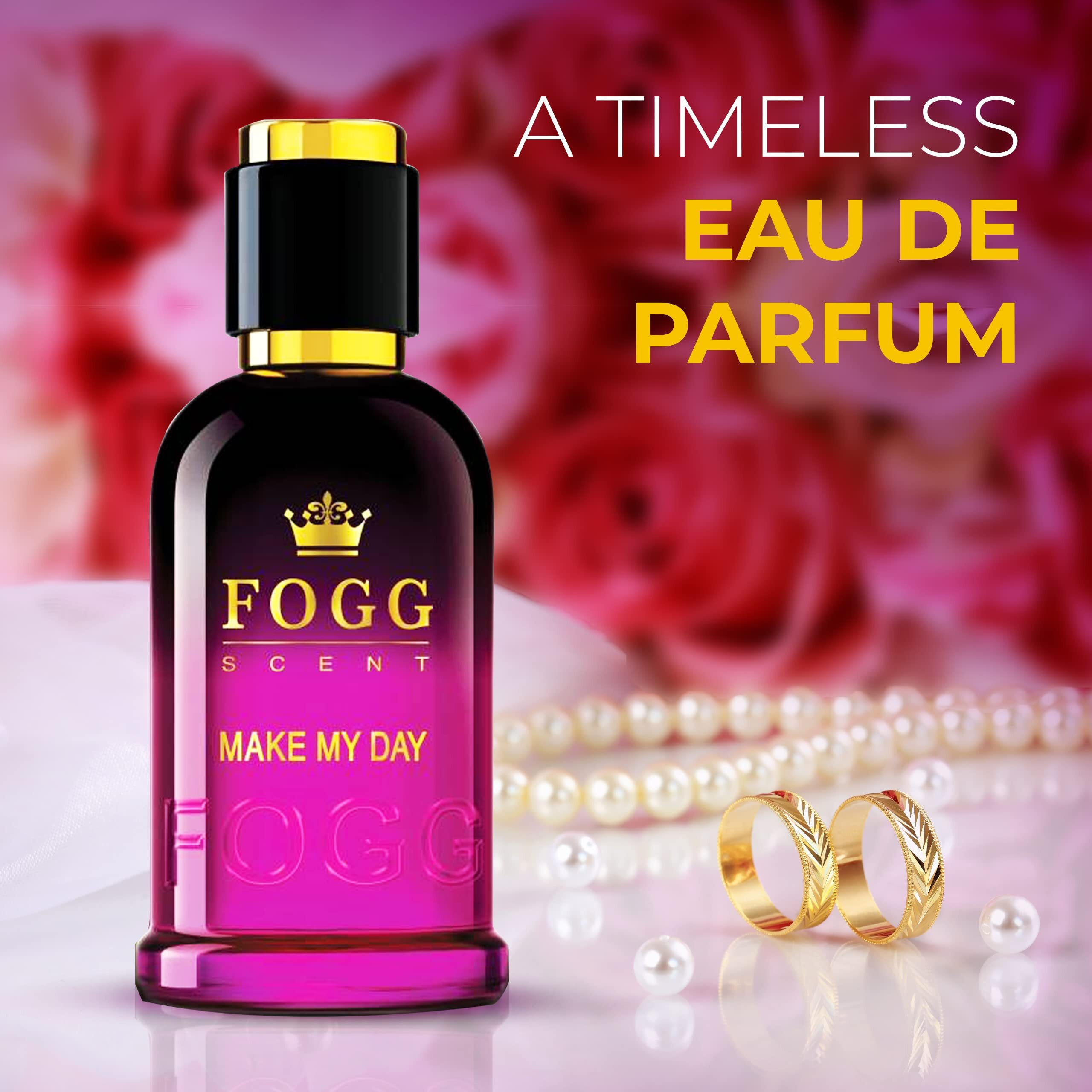 Fogg Women Spray Scent Make My Day Perfume, Long-Lasting, Fresh & Powerful Fragrance Spray, Eau De Parfum, 100Ml