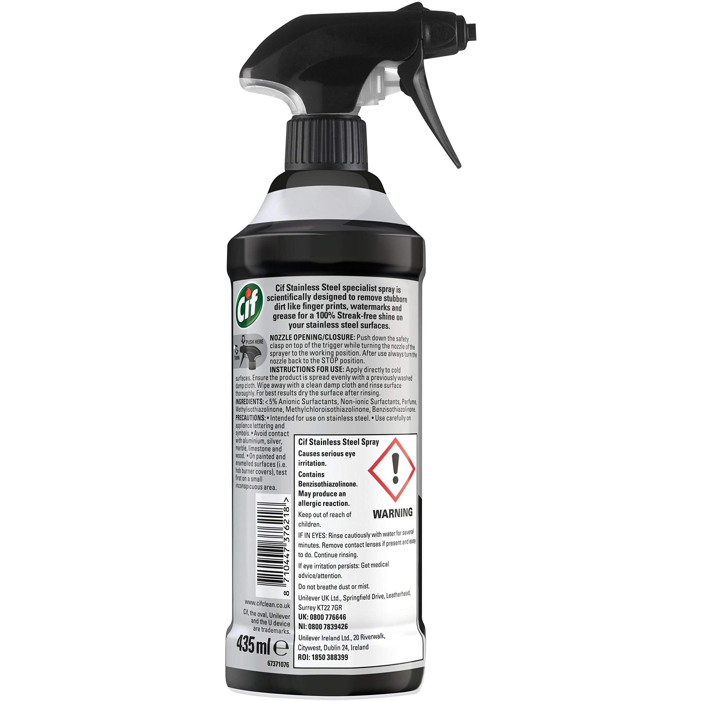 Cif Perfect Finish Stainless Steel Cleaner| Removes Tough Dirt 435Ml (Pack Of 1)