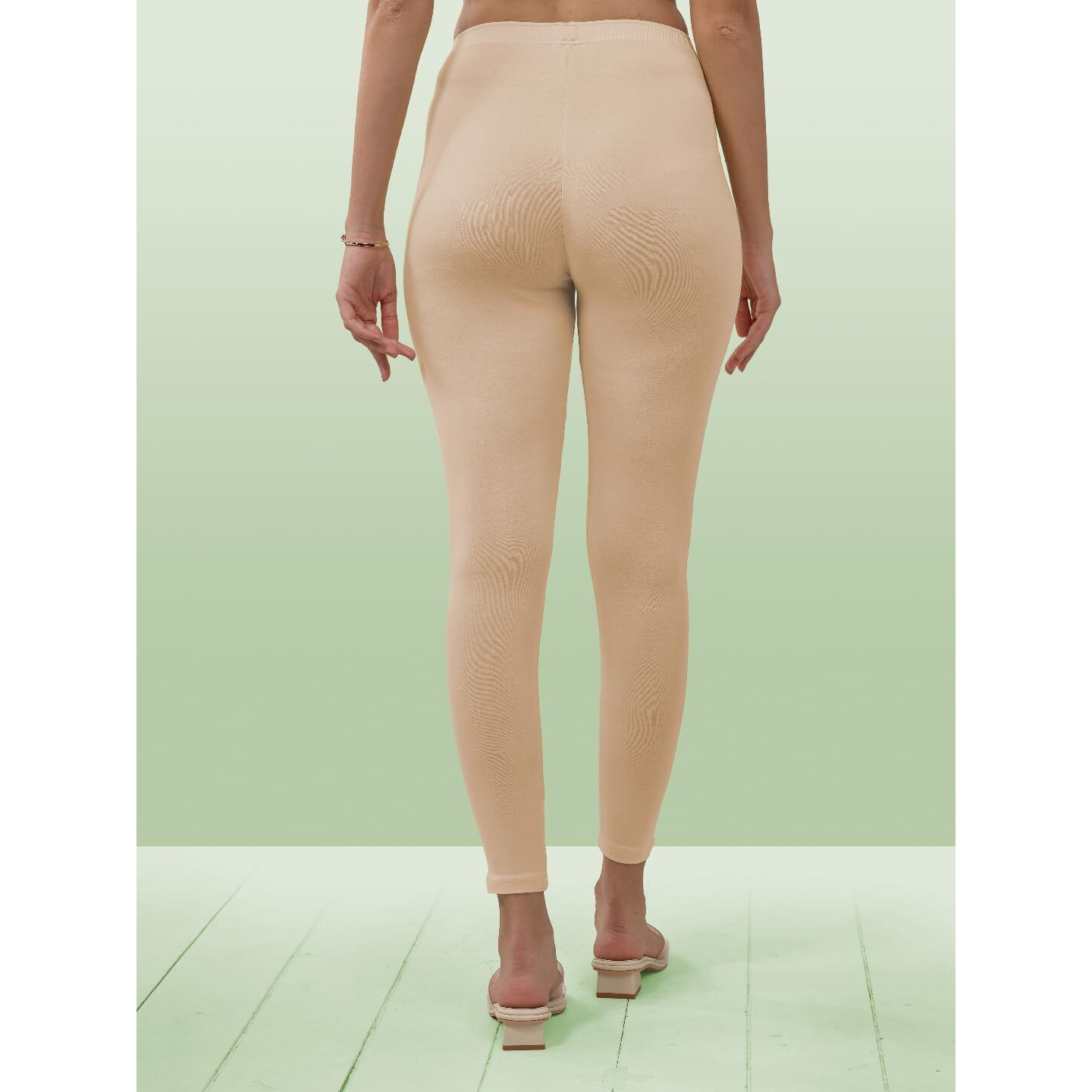 Lyra Women Solid Premium Cotton Ankle Length Leggings | Mid-Waist | Fashionwear