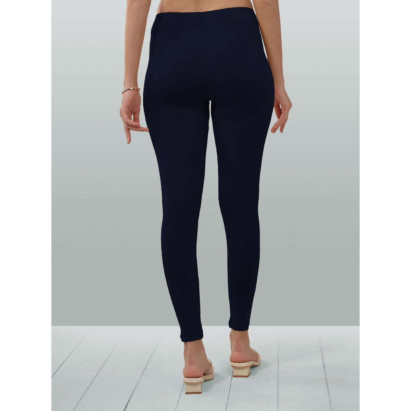 Lyra Women Solid Premium Cotton Ankle Length Leggings | Mid-Waist | Fashionwear