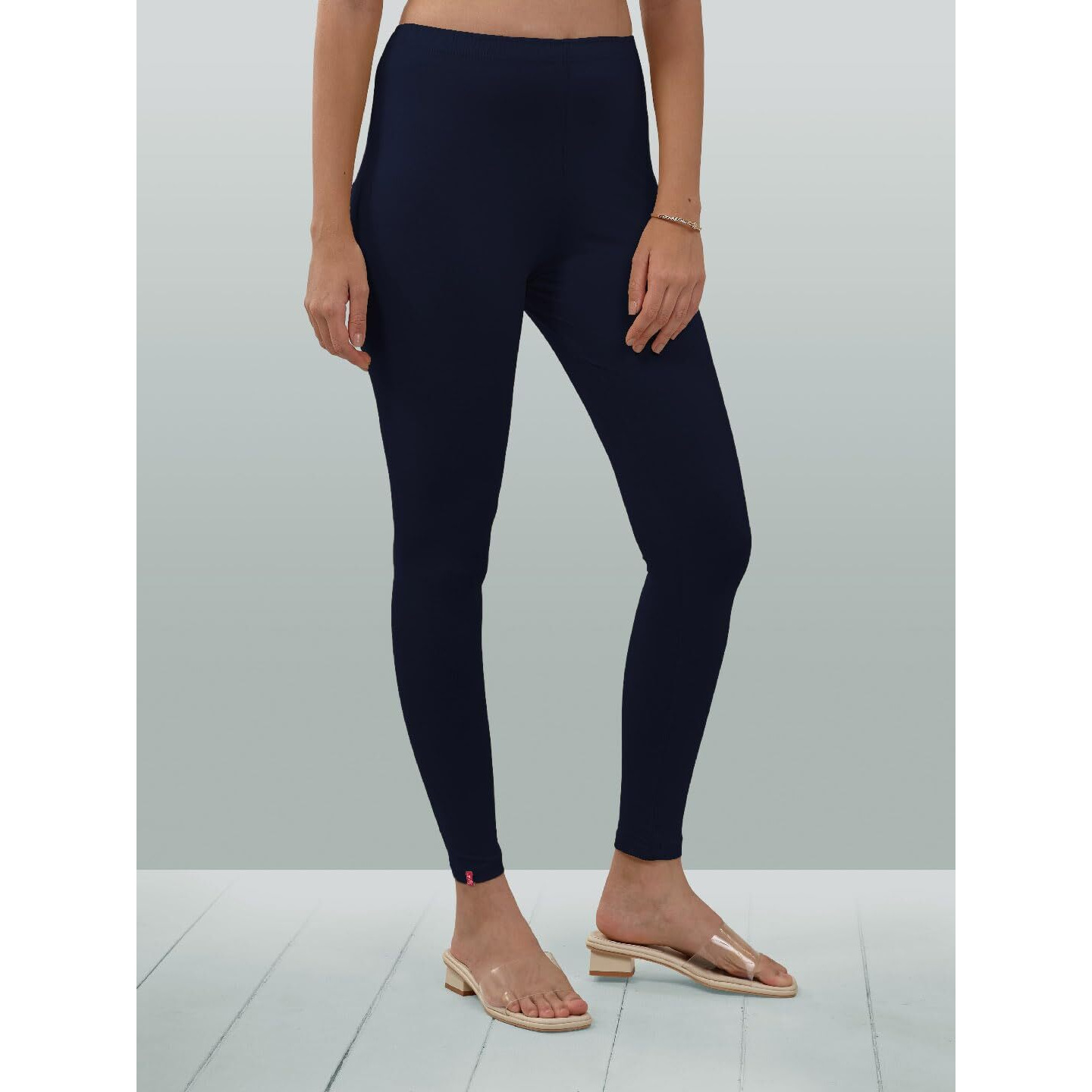 Lyra Women Solid Premium Cotton Ankle Length Leggings | Mid-Waist | Fashionwear