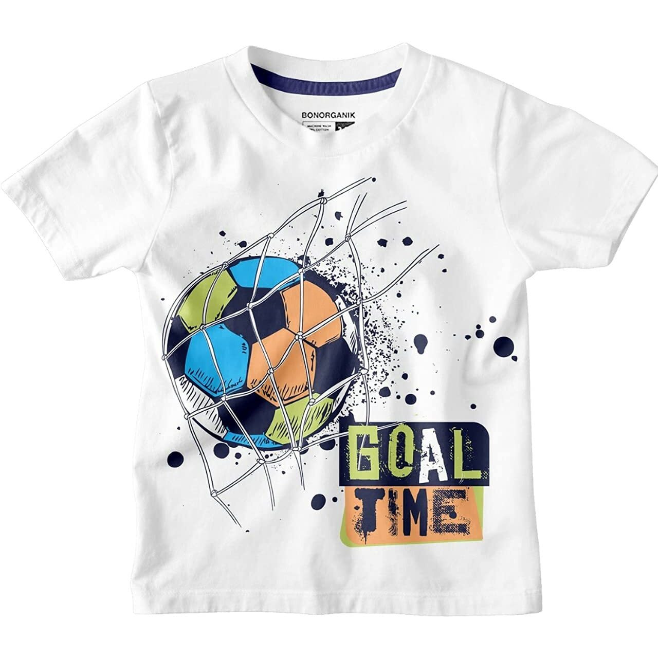 Bonkids Official Boys Regular Fit Tshirt (2-3Y, Football)