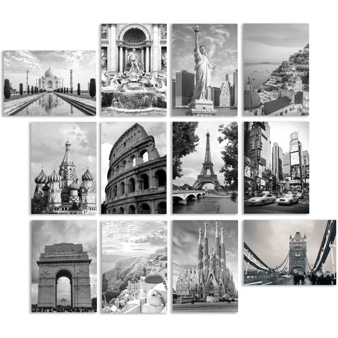 Paper Plane Design Black And White Posters For Living Room, Bedroom, And Office Decoration Poster Set Of 12 Size A4 (29 X 21 Cm)