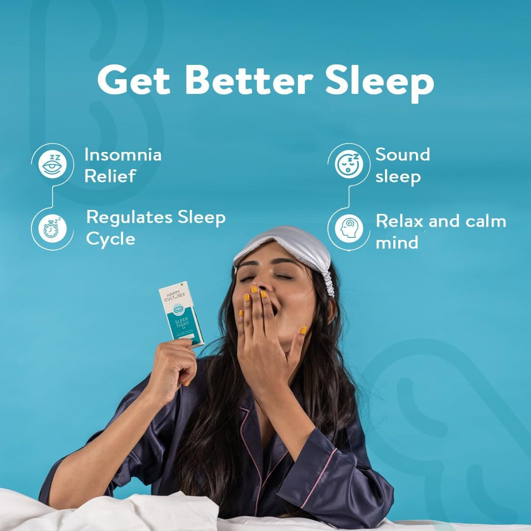 Velbiom Happy Cultures Sleep Tight Melatonin 5Mg With Probiotic Sleep Deeper&Wake Up Refreshed Non Addictive,Natural,Clinically Tested,Natural Sleep Improves Digestion While Sleeping,30 Chewmints
