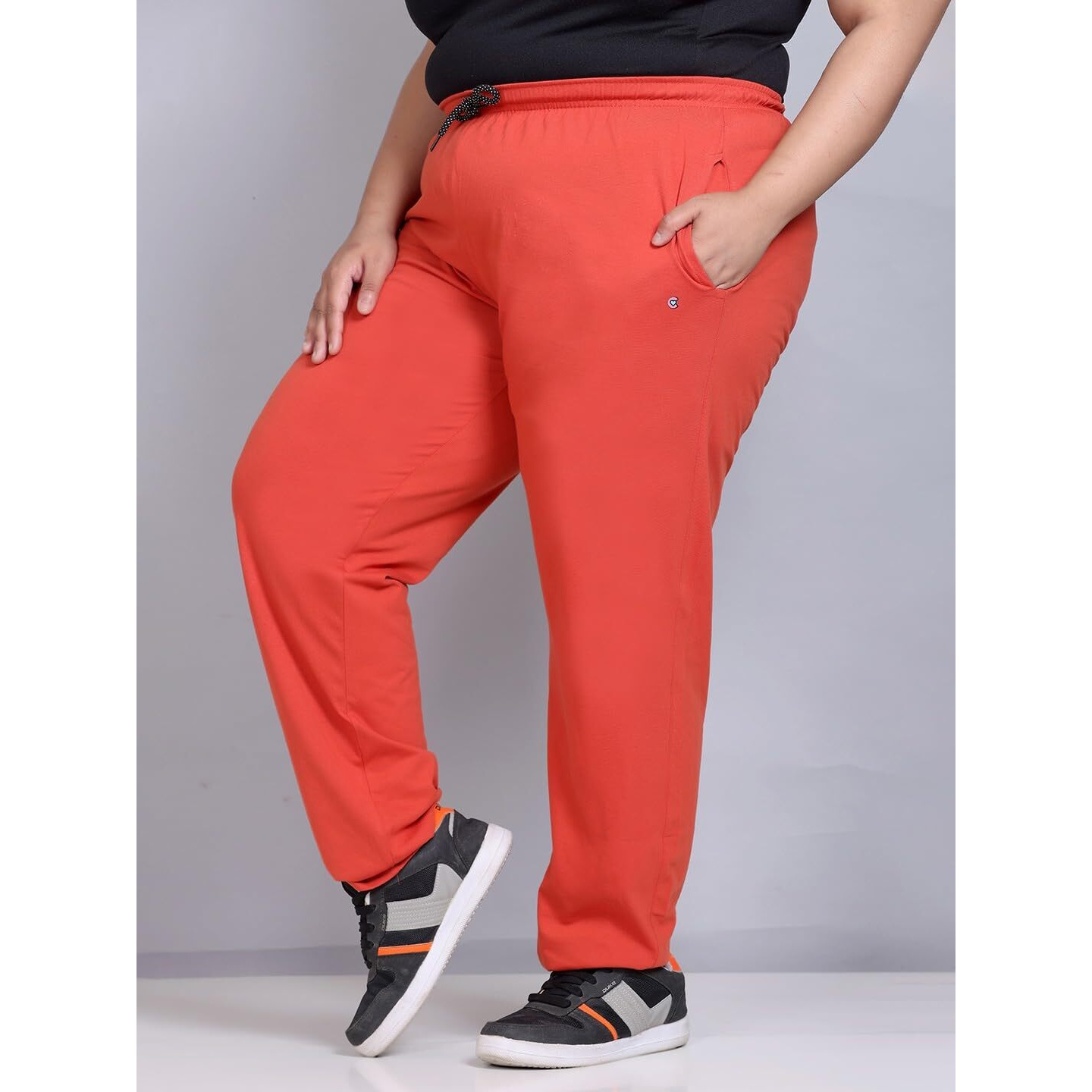 Cupid Women Regular Fit Cotton Solid Comfortable Track Pant, Lower, Trouser, Joggers, Lounge N Daily Gym Wear For Ladies_Tangy Orange_M