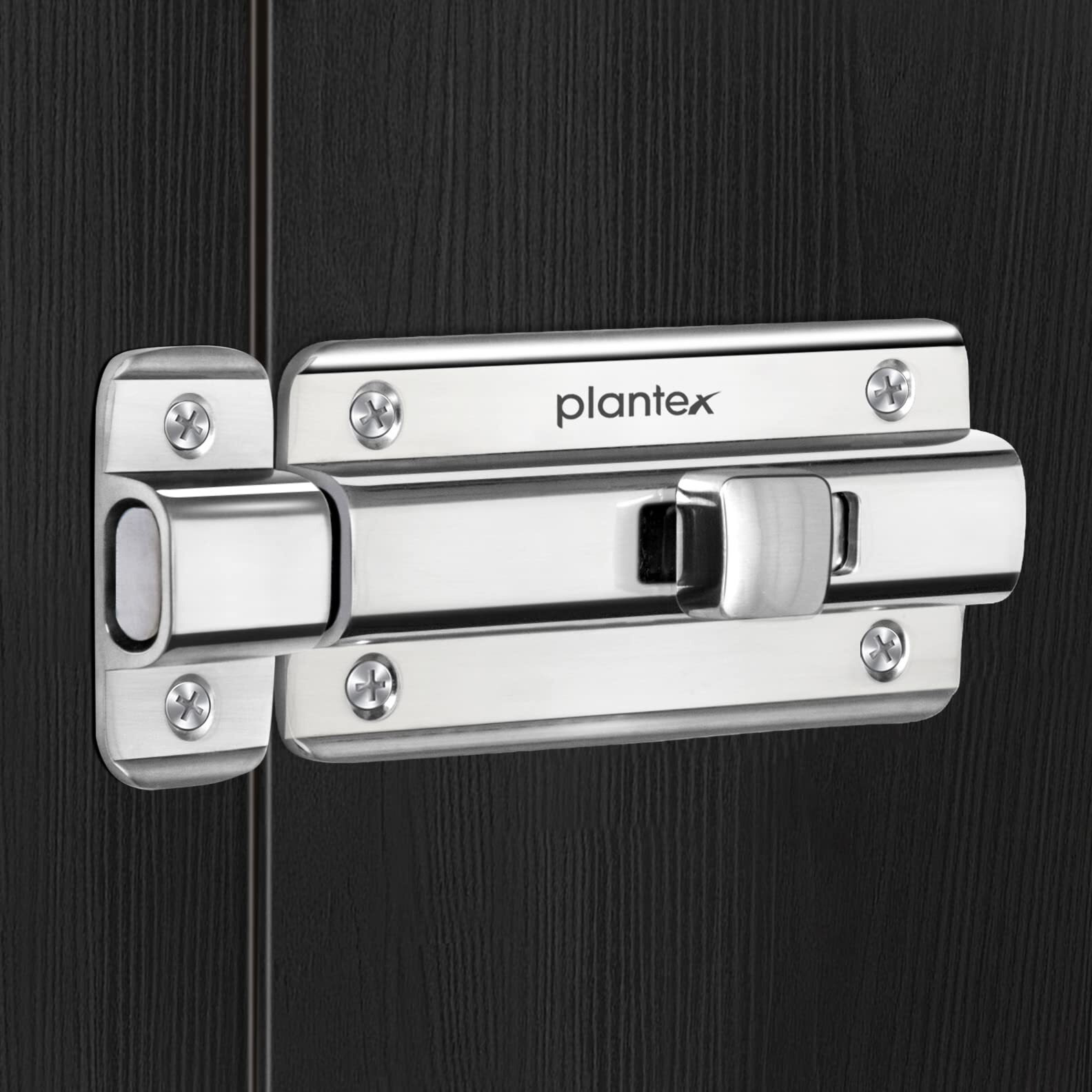 Plantex Premium Heavy Duty Door Stopper/Door Lock Latch For Home And Office Doors - Pack Of 1 (Chrome)