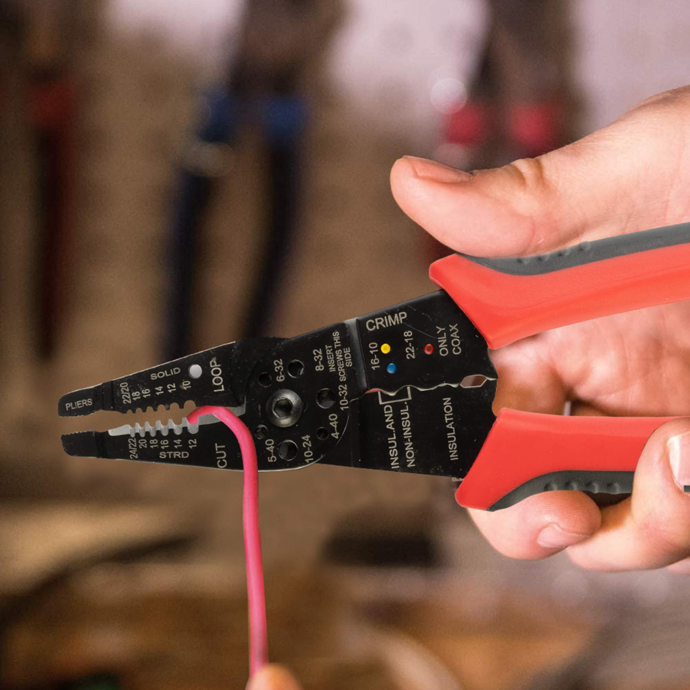 Agaro Multi-Purpose Wire Stripper & Cutter, 10-22 Awg/0.6-2.6 Mm Solid Copper Wire Or Aluminum Cables