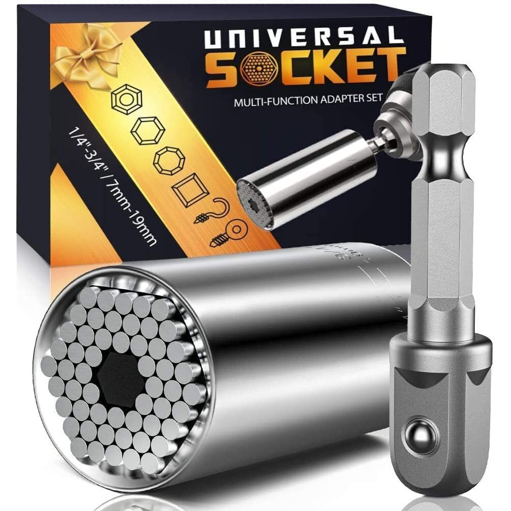 Tcco Enterprise Universal Wrench Socket Tools Multi-Size In One Self Adjustable For Regularity Or Irregularity Screw Improvement & Joint For Electric Drill, Flat, Fixed Square And Hex