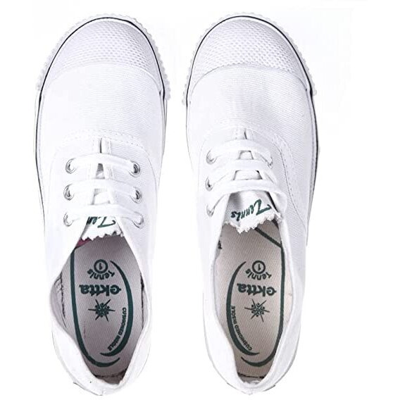Ektta Boys & Girls Tennis White Lace Up School Shoes_12C