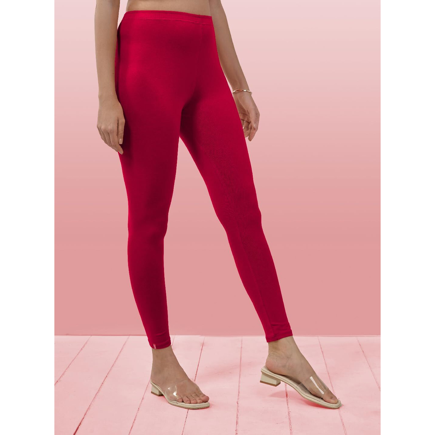 Lyra Women Solid Premium Cotton Ankle Length Leggings | Mid-Waist | Fashionwear