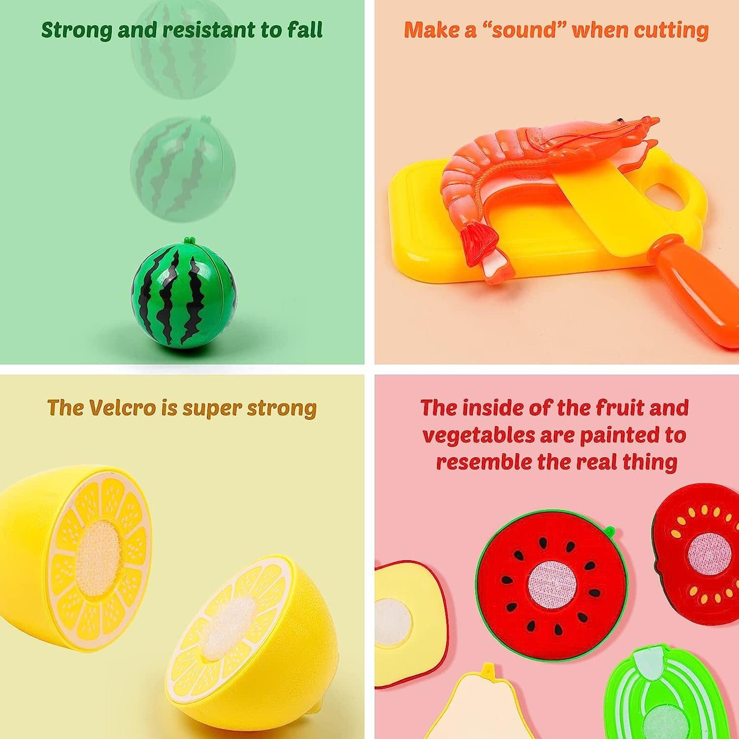 Amitasha 10 Pc Cutting Fruit Vegetable Play Food Kitchen Toys With Chopping Board And Knife Pretend Play Educational Toy For Toddlers Children Birthday Gift