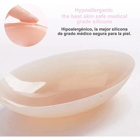 Dclub Nipple Covers Reusable Comfortable & Natural Invisible Adhesive Silicone Pasties For Women, Round (Skin) (4)