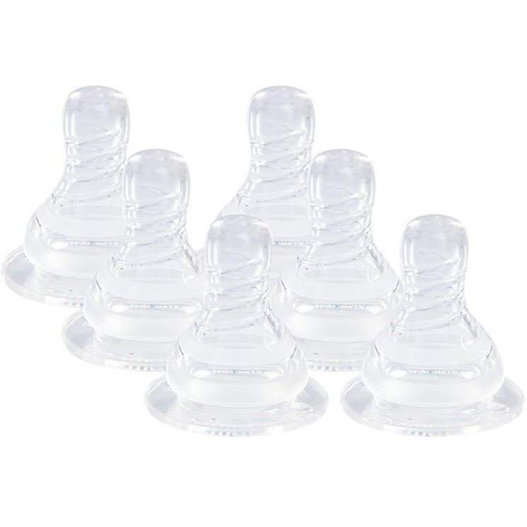 Mee Mee Anti-Colic Easy Flo Silicone Teat, White - Extra Large - 6 Pieces (Pack Of 3)