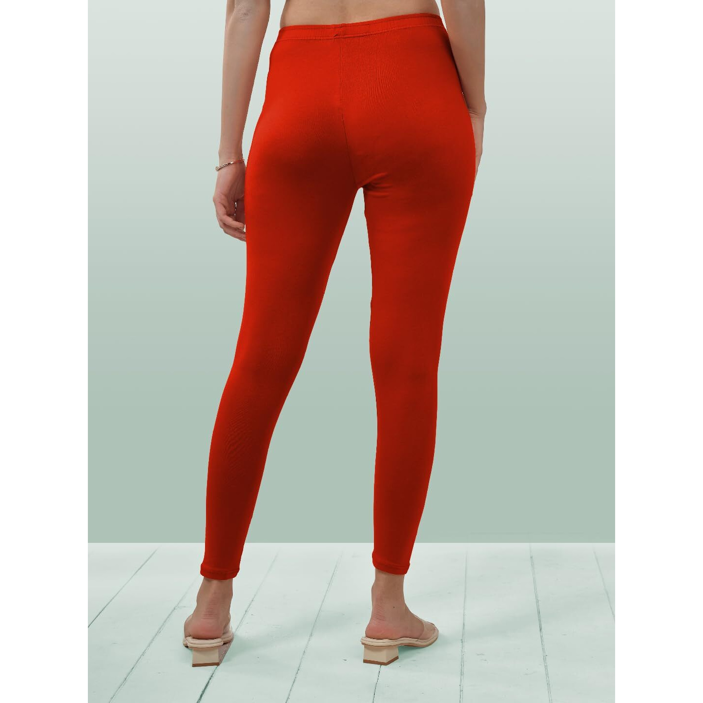 Lyra Women Solid Premium Cotton Ankle Length Leggings | Mid-Waist | Fashionwear