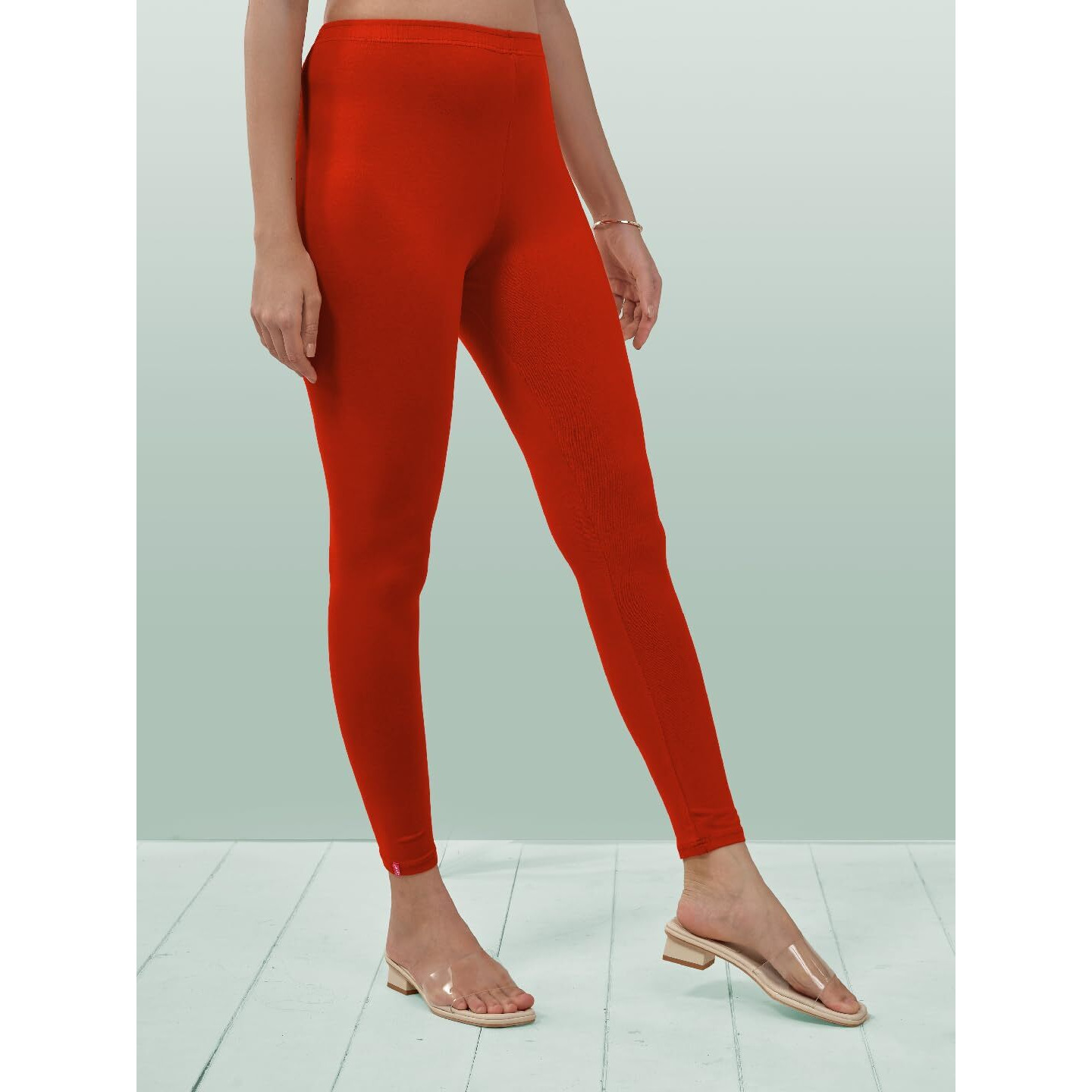 Lyra Women Solid Premium Cotton Ankle Length Leggings | Mid-Waist | Fashionwear