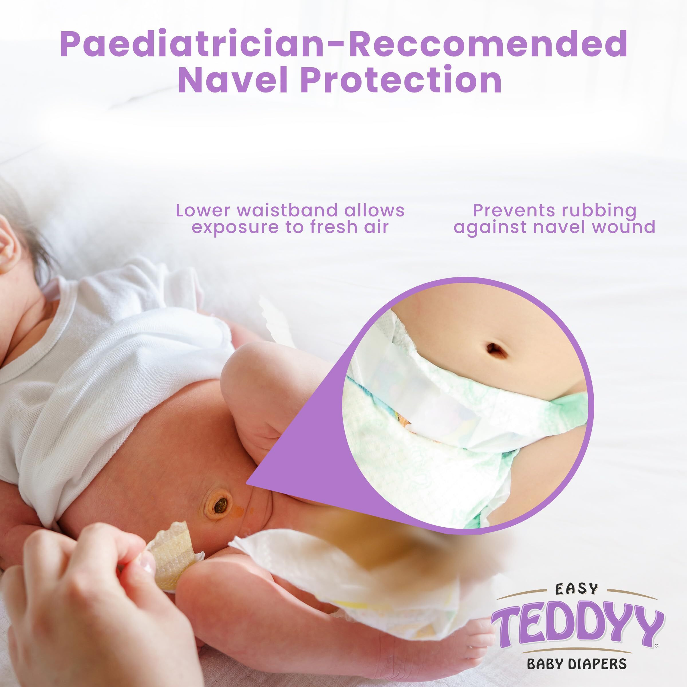 Teddyy Easy Baby Large Size Diaper (36 Count), 9-13 Kgs, Long Lasting Absorption, Anti - Rash