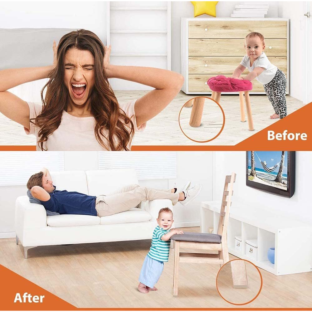 Volo 80Pcs Self Sticking Round Felt Pads Non Skid Floor Protector Furniture Pad Noise Insulation Pad Floor Bumper, Color  Beige