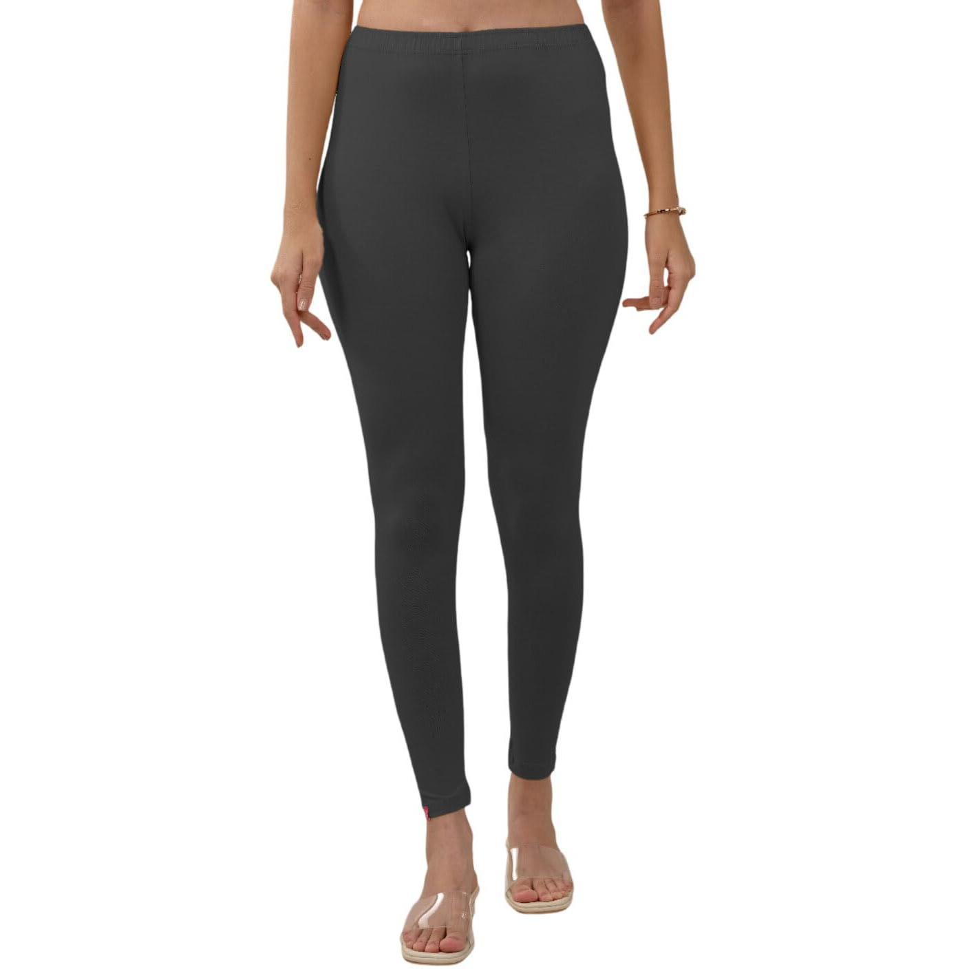 Lyra Women Solid Premium Cotton Ankle Length Leggings | Mid-Waist | Fashionwear