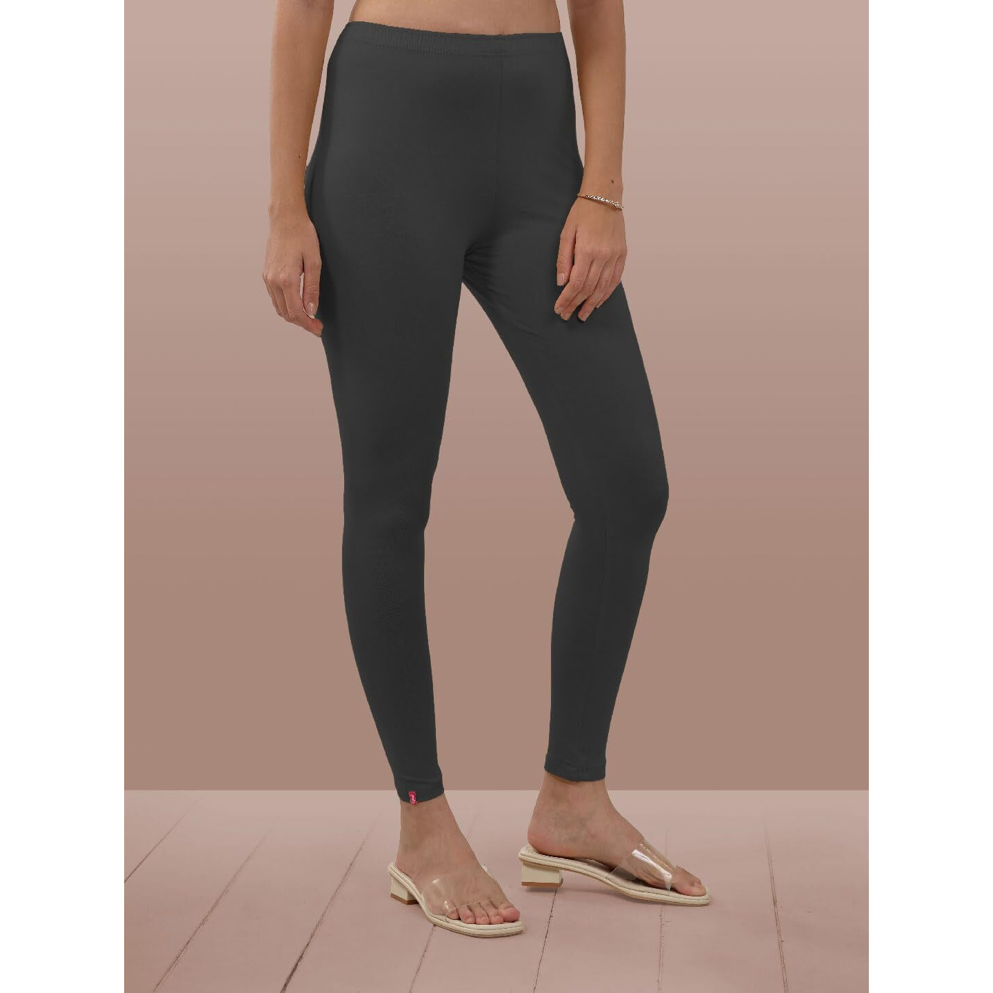 Lyra Women Solid Premium Cotton Ankle Length Leggings | Mid-Waist | Fashionwear