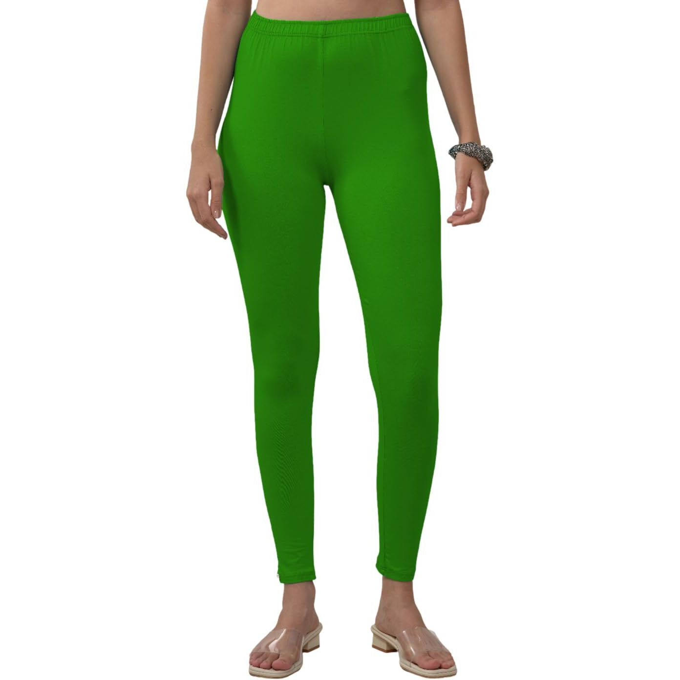 Lyra Women Solid Premium Cotton Ankle Length Leggings | Mid-Waist | Fashionwear