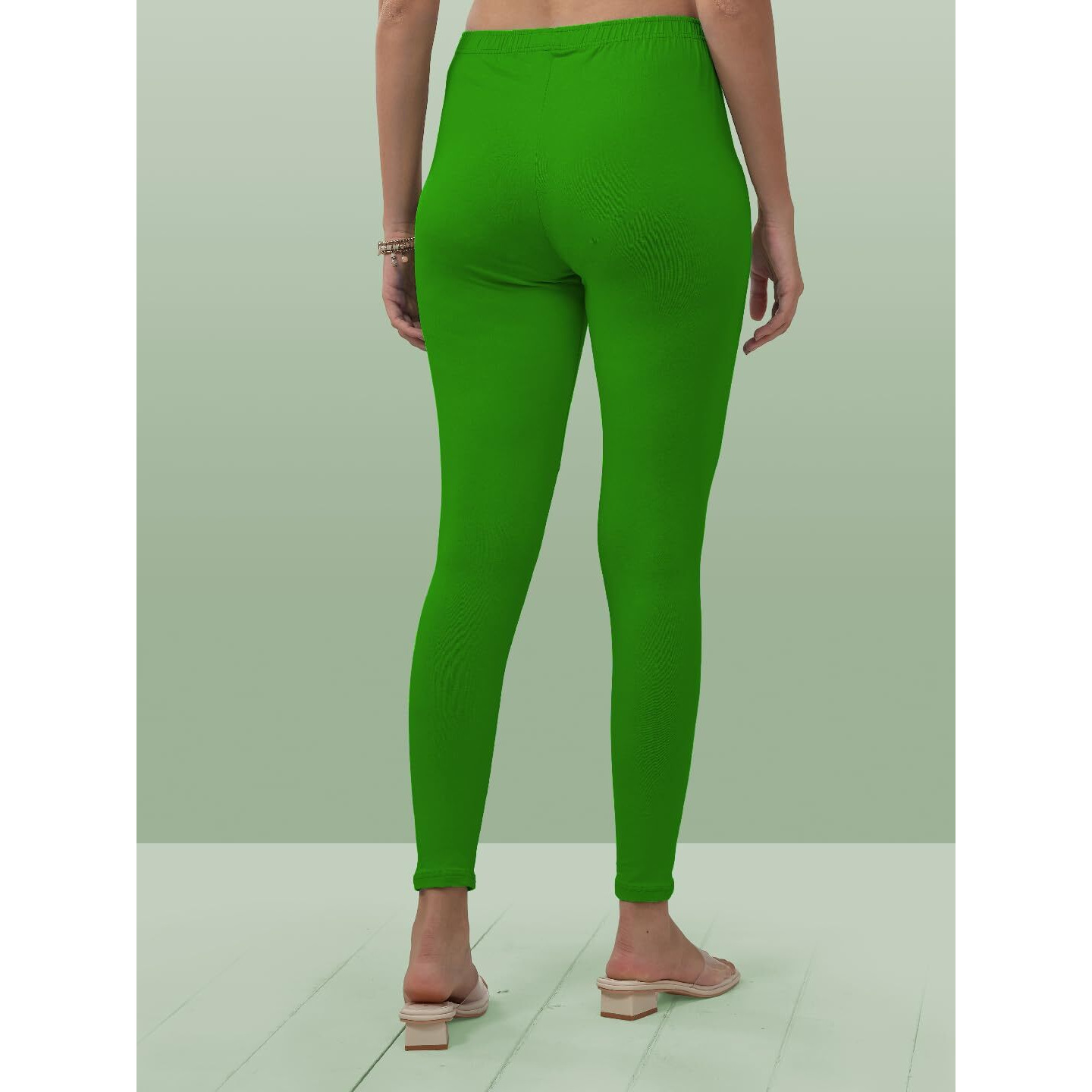 Lyra Women Solid Premium Cotton Ankle Length Leggings | Mid-Waist | Fashionwear