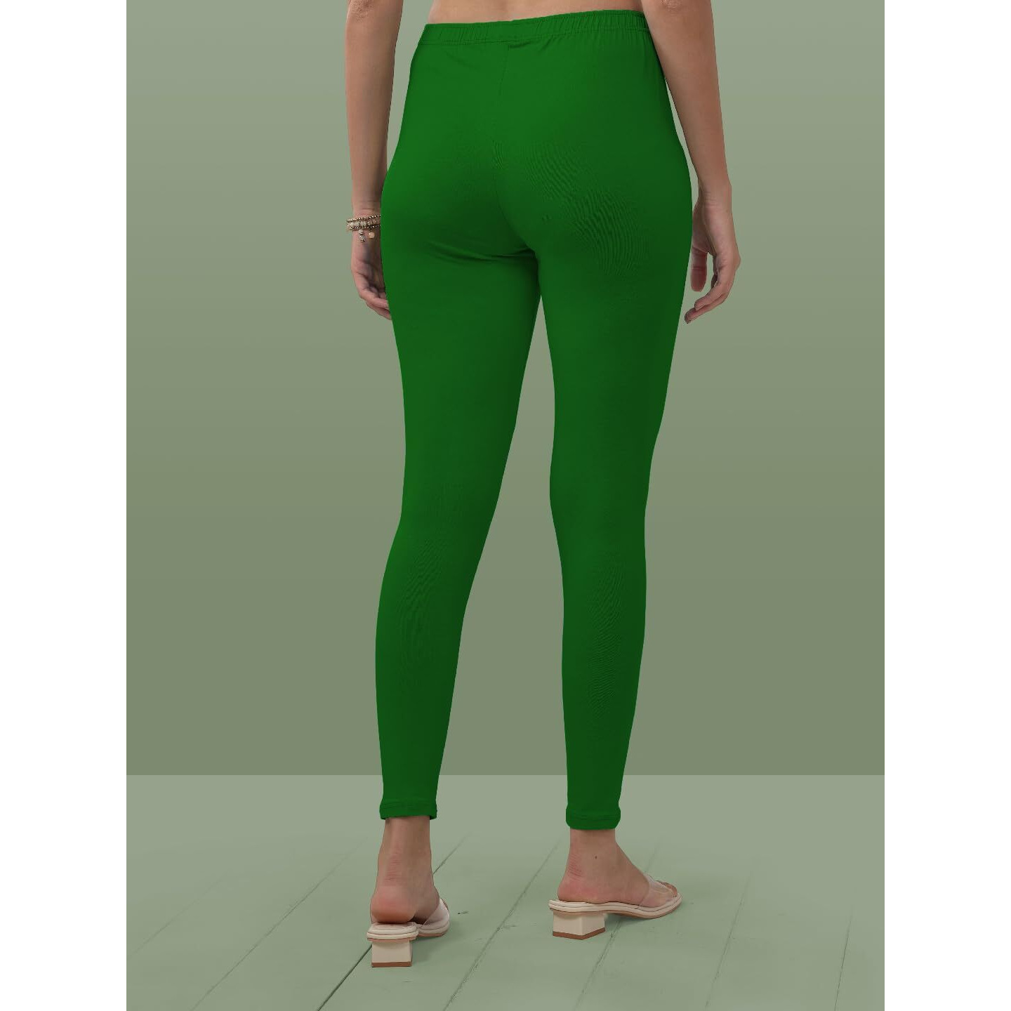 Lyra Women Solid Premium Cotton Ankle Length Leggings | Mid-Waist | Fashionwear