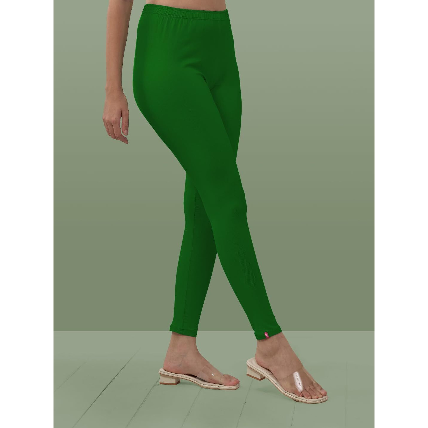 Lyra Women Solid Premium Cotton Ankle Length Leggings | Mid-Waist | Fashionwear