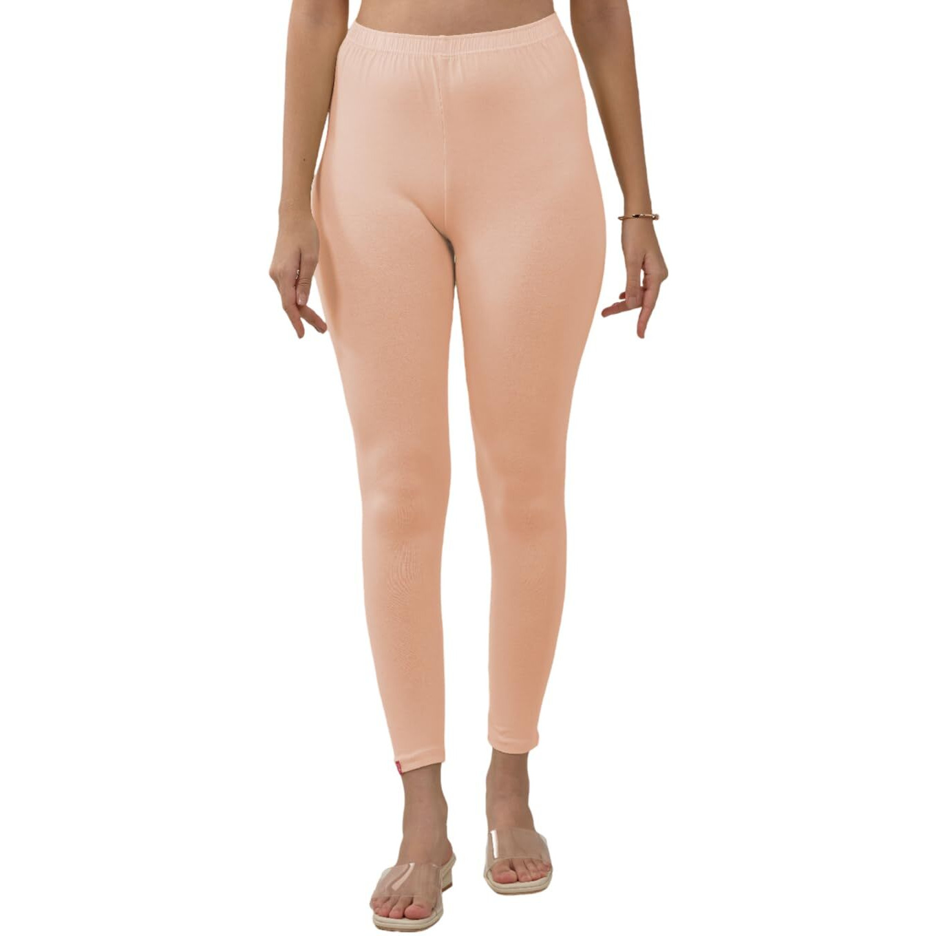 Lyra Women Solid Premium Cotton Ankle Length Leggings | Mid-Waist | Fashionwear