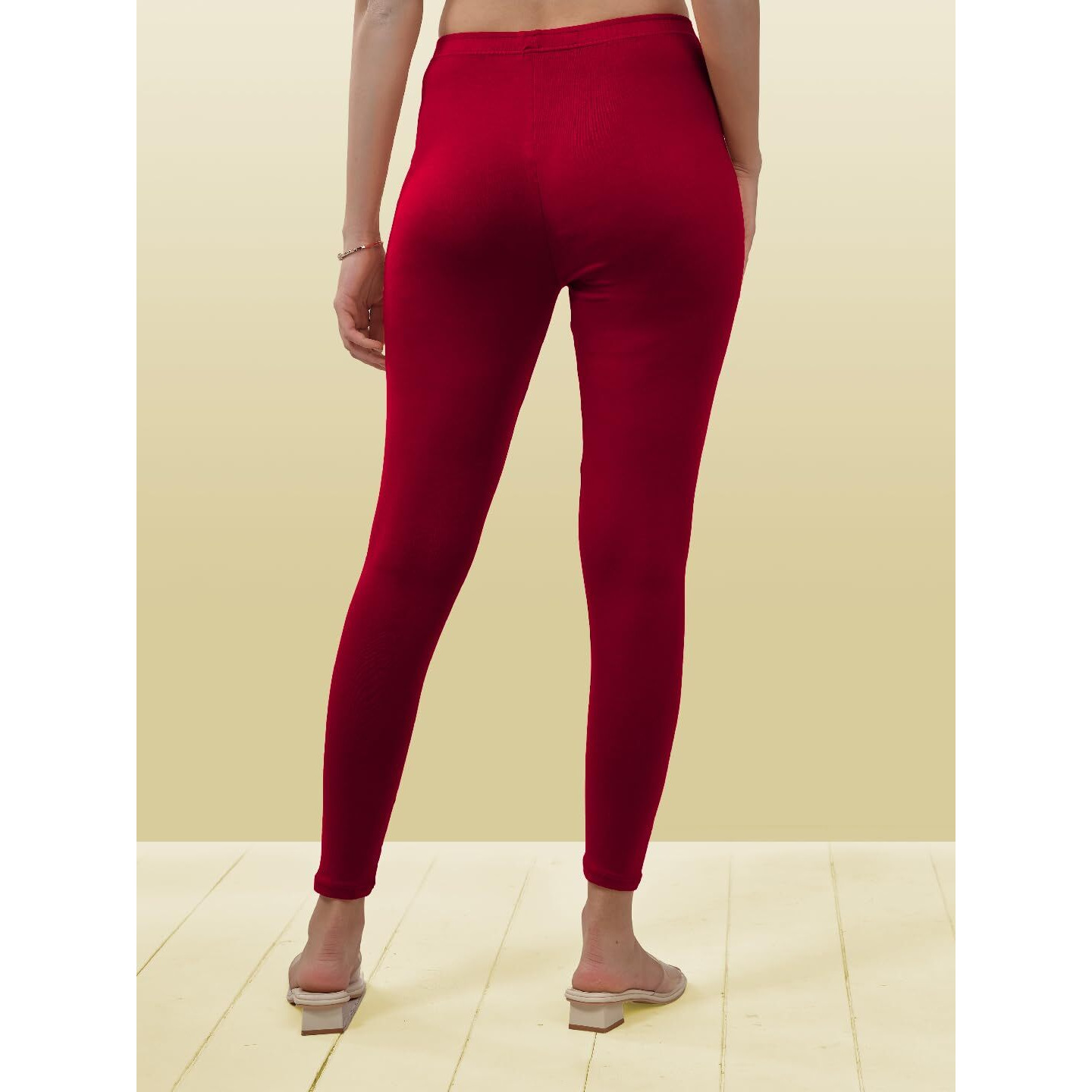 Lyra Women Solid Premium Cotton Ankle Length Leggings | Mid-Waist | Fashionwear