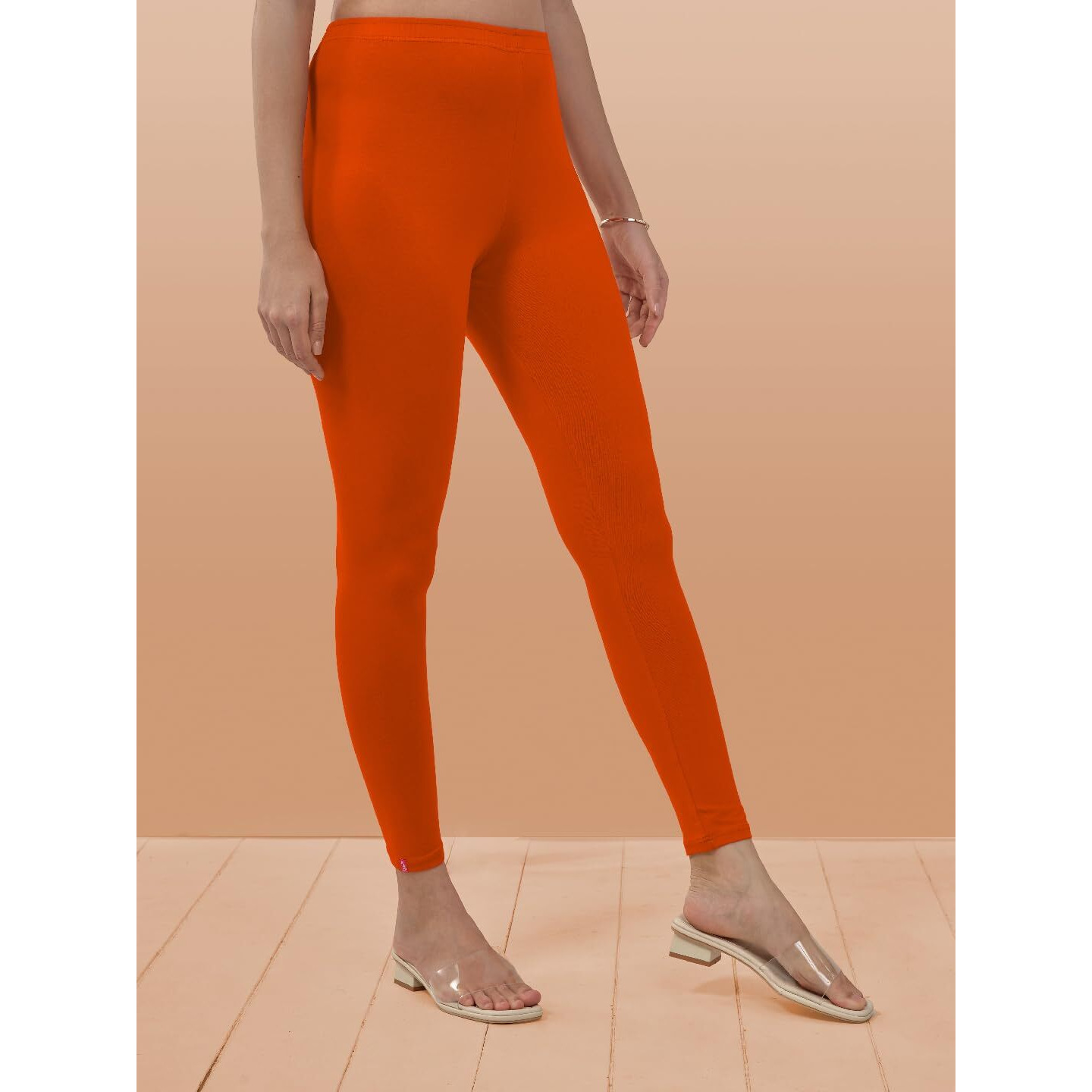 Lyra Women Solid Premium Cotton Ankle Length Leggings | Mid-Waist | Fashionwear